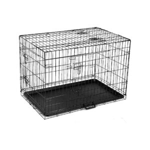 Compact and Portable Metal Dog Cage with Folding Mechanism