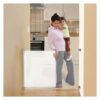 Compact and Space-Efficient White Retractable Baby Gate for Small Homes