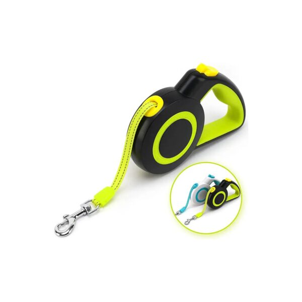 Compact and Stylish Black-Yellow Retractable Leash for Small Medium Dogs Cats up to 44lbs