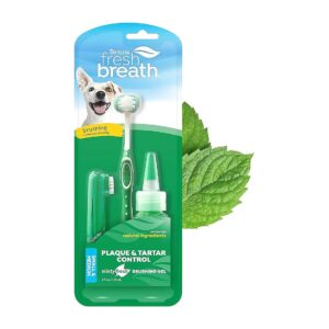 Complete Dog Oral Care Kit for Fresh Breath and Plaque Control on Small and Medium Dogs