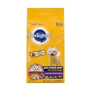 Complete Nutrition for Small Adult Dogs - Chicken Steak Flavor Kibble with Tender Bites