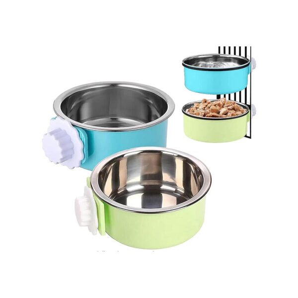 Complete Pet Food and Water Feeding System with Stainless Steel Hanging