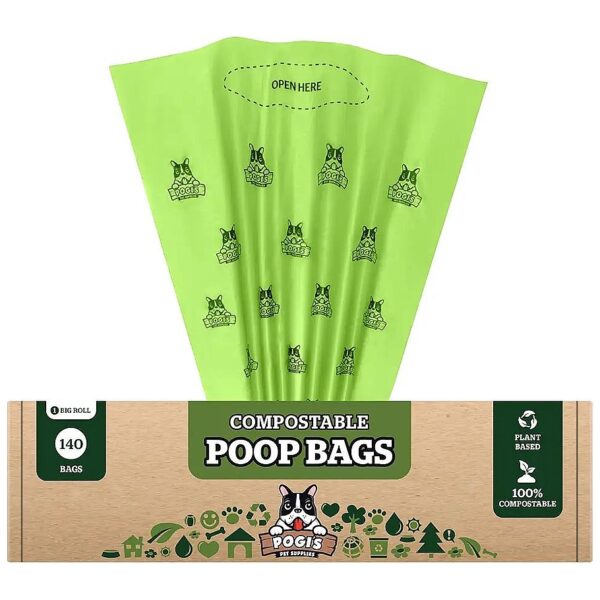 Compostable Dog Poop Bags for Large Dogs Plant-Based 140 Count