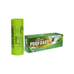 Compostable Leak-Proof Pet Waste Bags for Pantry Storage with 300 Bags per Roll