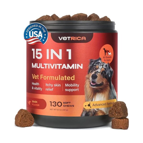 Comprehensive Canine Multivitamin Chews for Immune System, Coat, and Hip Joint Health