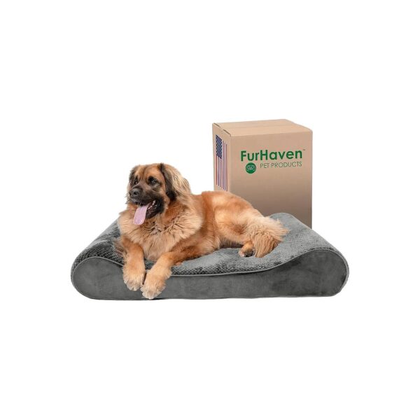 Contoured Orthopedic Dog Bed with Removable Washable Cover for Large Breeds up to 150 lbs