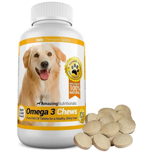 Convenient Chew Omega 3 Fish Oil for Dog Skin and Coat Health