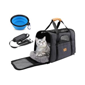 Convenient Pet Carrier Bag for Cats and Small Dogs with Detachable Mat