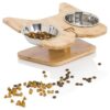 Convenient and Ergonomic Dog Feeding System with Stainless Steel Bowls