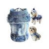 Cool Blue Fashion Pet Apparel with Classic Lapel Vests for Small Dogs Cats