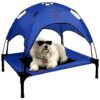 Cool Elevated Dog Bed with Removable Canopy and Breathable Mesh for Pet Comfort