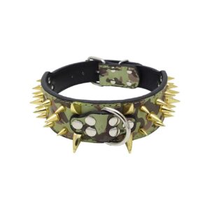 Cool Gold Spiked Leather Collars for Boxer Bulldog Pitbull Size XS 15-18 Neck