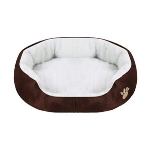 Cooling Orthopedic Memory Foam Pet Bed for Small Breeds with Machine Washable Brown Cover