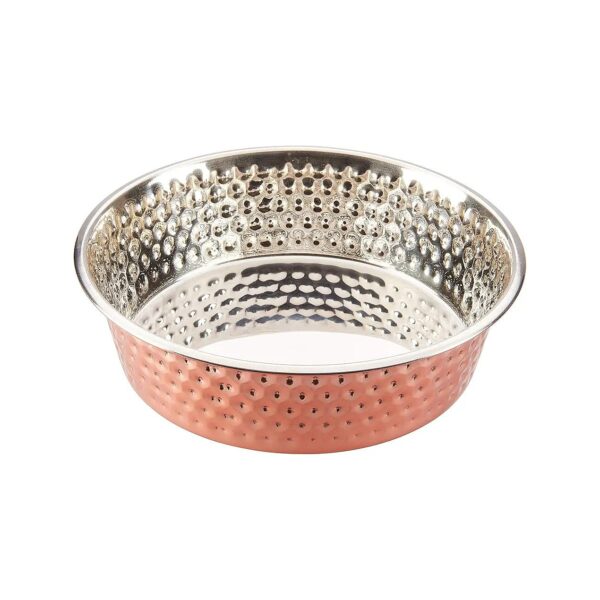 Copper Honeycomb Dog Dish 3Qt for Dry and Wet Food