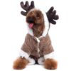 Coral Velvet Reindeer Holiday Jumpsuits for Dogs and Cats Christmas Costume Party Gift