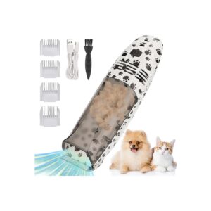 Cordless Dog Trimmer with Suction Function for Efficient Grooming and Hair Removal