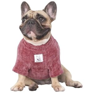 Corduroy Dog Winter Coat with Comfortable Silky Fabric for Boston Terriers Pugs