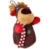 Corduroy Plush Reindeer Pet Toy with Wheezing Squeaker For Squeaky Playtime Fun