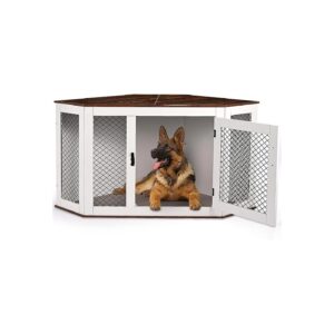 Corner Dog Crate Furniture for Small Medium Large Dogs Indoor Use