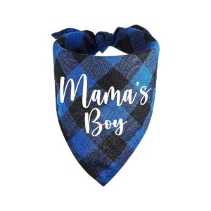 Cotton Blue Plaid Triangle Pet Dog Bandana for Dog Baby Shower Gift