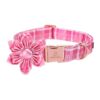 Cotton Dog Collar with Adjustable Straps and Flower Bow for Small Dogs