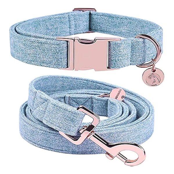 Cotton Dog Collars with Durable Metal Buckles for Small Medium Large Breed Dogs