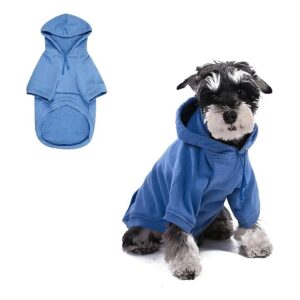 Cotton Dog Sweatshirt with Hood and Pockets for Small to Medium Size Dogs