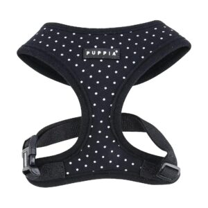 Cotton Dog Walking Training Harness with Adjustable Chest Belt and Polka Dot Design