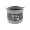 Cotton Felt Dog Toy Box with Handle for Pet Toys, Treats, and Accessories