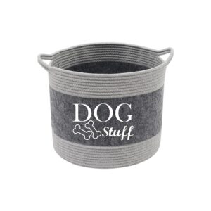 Cotton Felt Dog Toy Box with Handle for Pet Toys, Treats, and Accessories