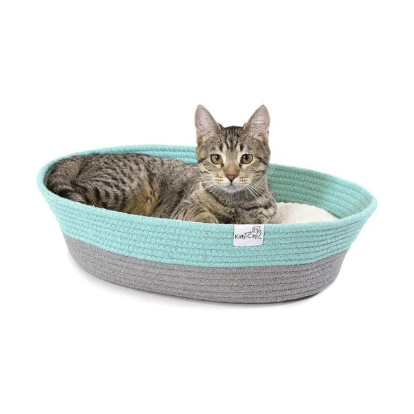 Cotton Kitty Cat Bed with Removable Cover and Washable Cushion for All Breed Sizes