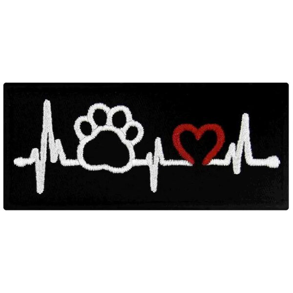 Cotton Paw with Heart Electrocardiogram Badge for Dog Vest Collars Leashes