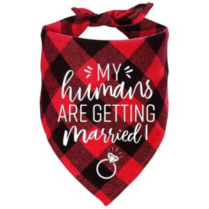 Cotton Red Plaid Dog Bandana Triangle Scarf Wedding Photo Prop Gift for Dog Lovers