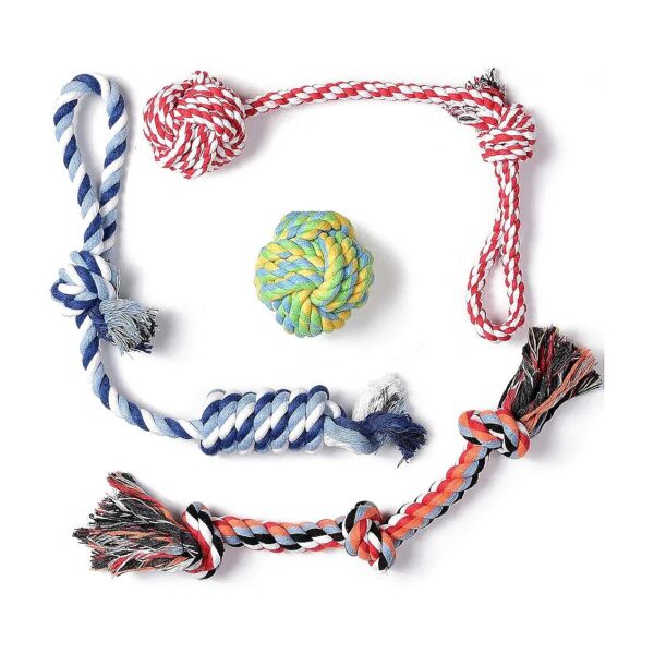 Cotton Rope Dog Toy Set for Small Medium Dogs Interactive and Fun