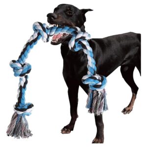 Cotton Rope Toy for Large Dogs with Aggressive Chewers for Tug of War and Teeth Cleaning