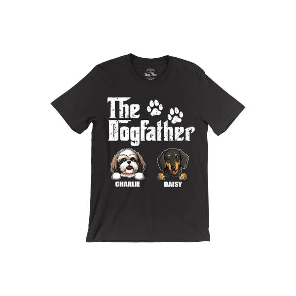 Cotton T-Shirt with Personalized Dog Breed Names for Dog Dads and Fathers