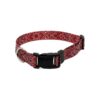 Country Western Inspired Red Bandana Dog Collar with 5/8 Inch Width and Nickel Buckle