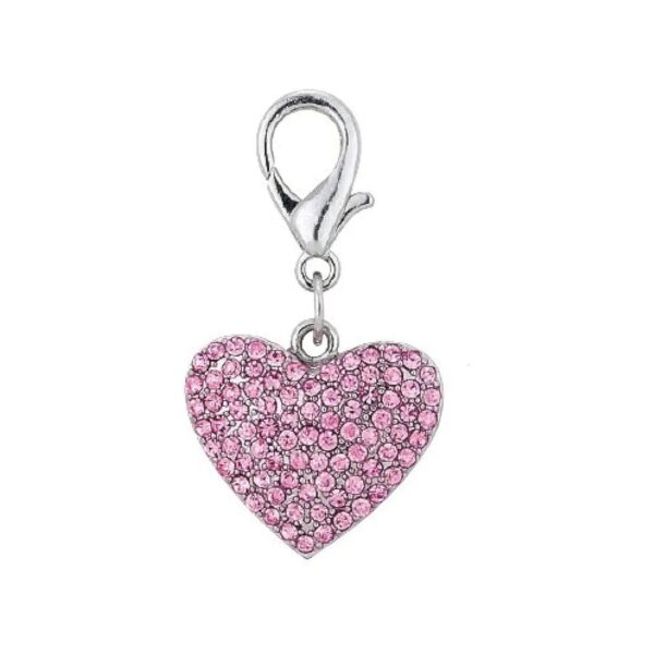 Couture Bling Jewelry Heart Pendant Charm for Pet Accessories with Nickel Plating