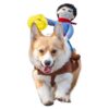 Cowboy Rider Dog Costume for Dogs with Adjustable Saddle and Hat in Large Size