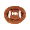 Cozy 24 Inch Diameter Football Themed Pet Bed for Small Breeds up to 15 Pounds