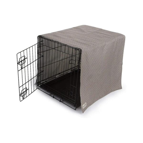 Cozy Brown Pet Crate Cover, Medium Size, Ventilated and Durable