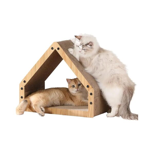 Cozy Cardboard Cat Scratcher House with Bevelled Surface for Kittens