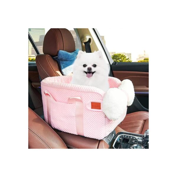 Cozy Center Console Dog Car Seat with Portable Design, Suitable for Small Dogs and Cats