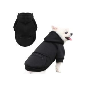 Cozy Cold Weather Dog Clothes - Hoodie with Pocket for Small Dogs and Cats