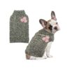 Cozy Cold Weather Turtleneck Knitwear for Small Dogs XS Size with Cute Flowers