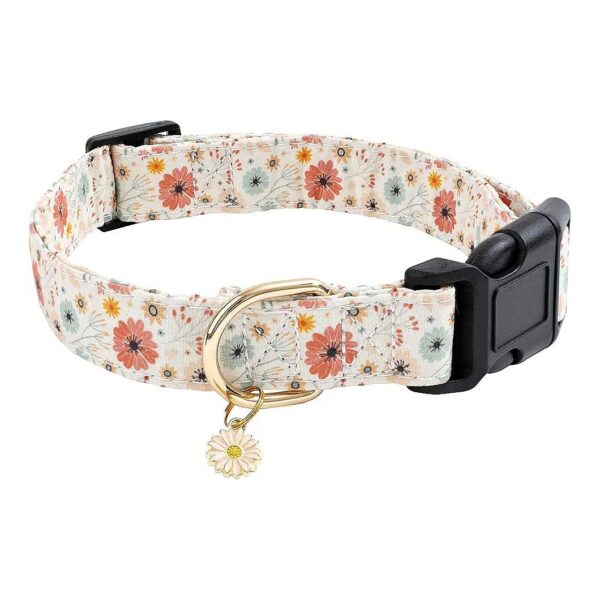 Cozy Cotton Dog Collars with Floral Designs for Small to Large Female Dogs