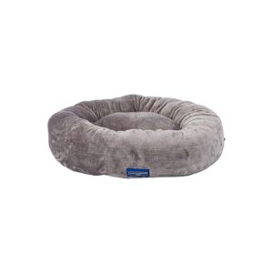 Cozy Dog Bed for Small Medium Large Breeds with Padded and Soft Gray Polyester Fabric