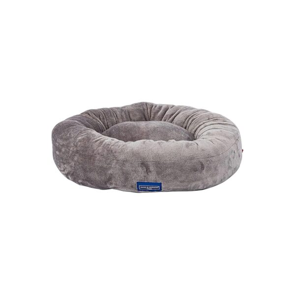 Cozy Dog Bed for Small Medium Large Breeds with Padded and Soft Gray Polyester Fabric