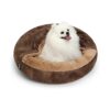 Cozy Dog Bed with Hooded Blanket and Machine Washable Faux Fur for Small and Medium Pets