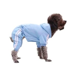 Cozy Fitted Dog Sweater for Small Pets with Hood and Striped Pattern